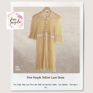 Free People Yellow Lace Dress